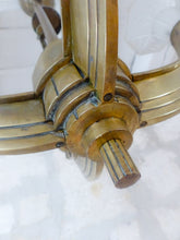 Load image into Gallery viewer, Gorgeous Antique French ART DECO Ceiling Suspension Chandelier 1930 Bronze Shade