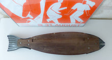 Load image into Gallery viewer, 20th Century Salmon Fish Metal & Wood Tray Plate Platter, Vintage 1970s, DESKA