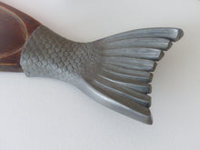 Load image into Gallery viewer, 20th Century Salmon Fish Metal & Wood Tray Plate Platter, Vintage 1970s, DESKA