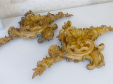 Load image into Gallery viewer, XXL PAIR 19TH Antique French Gilded Bronze Shell Pediment Hardware Salvage RARE