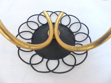 Load image into Gallery viewer, Gorgeous Pair Wall Light Sconces ART DECO France 1950 Black Metal Brass