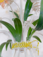 Load image into Gallery viewer, Charming Florentine Chandelier Enameled Metal Tole Flowers Italian Ceiling 70's