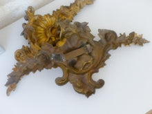 Load image into Gallery viewer, XXL PAIR 19TH Antique French Gilded Bronze Shell Pediment Hardware Salvage RARE