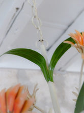 Load image into Gallery viewer, Charming Florentine Chandelier Enameled Metal Tole Flowers Italian Ceiling 70's