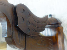 Load image into Gallery viewer, Vintage PAIR French Carved Wood Gothic Chimera Wall Light Sconce Gargoye Shades