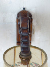 Load image into Gallery viewer, Vintage PAIR French Carved Wood Gothic Chimera Wall Light Sconce Gargoye Shades