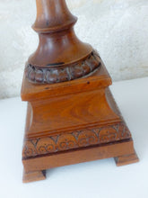 Load image into Gallery viewer, Pair Large 19TH French Medieval Church Altar Candlestick Carved Walnut wood