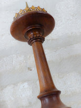 Load image into Gallery viewer, Pair Large 19TH French Medieval Church Altar Candlestick Carved Walnut wood