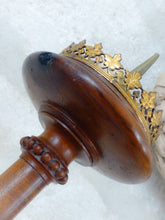 Load image into Gallery viewer, Pair Large 19TH French Medieval Church Altar Candlestick Carved Walnut wood