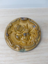 Load image into Gallery viewer, Antique Set 6x Nail Cover French Gilded Brass Pediment Hardware Salvage