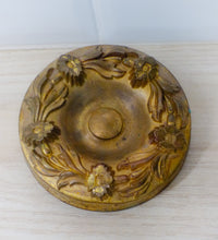 Load image into Gallery viewer, Antique Set 6x Nail Cover French Gilded Brass Pediment Hardware Salvage