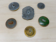 Load image into Gallery viewer, Antique Set 6x Nail Cover French Gilded Brass Pediment Hardware Salvage