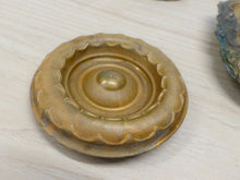 Load image into Gallery viewer, Antique Set 6x Nail Cover French Gilded Brass Pediment Hardware Salvage