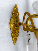 Load image into Gallery viewer, BACCARAT 19TH Gorgeous PAIR Wall Light Clear Crystal Drop Sconces 4 Fires RARE