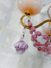 Load image into Gallery viewer, Antique Chandelier Pink Opaline Drops Cup Beads 1930 Murano Rare 4 lights RARE