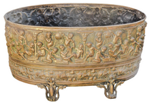 Load image into Gallery viewer, Large Antique French Jardiniere Brass Planter Cherub Gothic 1890 Centerpiece