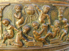 Load image into Gallery viewer, Large Antique French Jardiniere Brass Planter Cherub Gothic 1890 Centerpiece