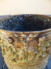 Load image into Gallery viewer, Large Antique French Jardiniere Brass Planter Cherub Gothic 1890 Centerpiece