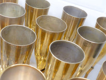 Load image into Gallery viewer, Charming Set of x18 Vintage Champagne Flutes Brass & Silverplated Metal 9" Used