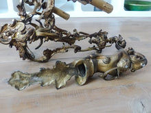 Load image into Gallery viewer, Large Antique PAIR French Wall Light Sconce RARE 2 Cherubs Angels Bronze 4 fires