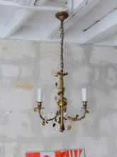 Load image into Gallery viewer, French Antique Bronze Louis XVI Chandelier Porcelain Flowers Ribbon 1930 Foliage