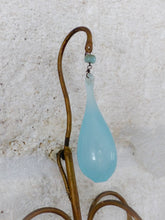 Load image into Gallery viewer, MURANO 1930 Antique PAIR Wall Light Aqua Blue Opaline Drops Cup Bead Chandelier