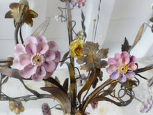 Load image into Gallery viewer, French Sanctuary Church Chandelier Ceiling Religious Porcelain Flowers 19TH RARE