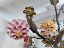 Load image into Gallery viewer, French Sanctuary Church Chandelier Ceiling Religious Porcelain Flowers 19TH RARE