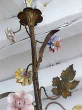 Load image into Gallery viewer, French Sanctuary Church Chandelier Ceiling Religious Porcelain Flowers 19TH RARE