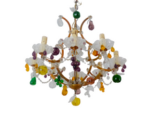Load image into Gallery viewer, Gorgeous Antique Chandelier Handmade Glass Drops Fruits 1920 MURANO 8 lights