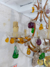 Load image into Gallery viewer, Gorgeous Antique Chandelier Handmade Glass Drops Fruits 1920 MURANO 8 lights