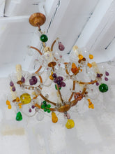 Load image into Gallery viewer, Gorgeous Antique Chandelier Handmade Glass Drops Fruits 1920 MURANO 8 lights