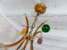 Load image into Gallery viewer, Gorgeous Antique Chandelier Handmade Glass Drops Fruits 1920 MURANO 8 lights