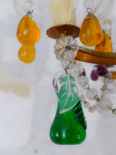 Load image into Gallery viewer, Gorgeous Antique Chandelier Handmade Glass Drops Fruits 1920 MURANO 8 lights