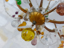 Load image into Gallery viewer, Gorgeous Antique Chandelier Handmade Glass Drops Fruits 1920 MURANO 8 lights