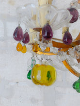 Load image into Gallery viewer, Gorgeous Antique Chandelier Handmade Glass Drops Fruits 1920 MURANO 8 lights