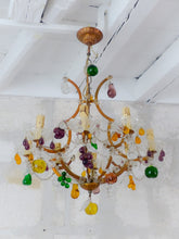 Load image into Gallery viewer, Gorgeous Antique Chandelier Handmade Glass Drops Fruits 1920 MURANO 8 lights
