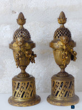 Load image into Gallery viewer, Gorgeous Antique PAIR French Cherub Cassolette Bronze - Early 19TH Louis XVI