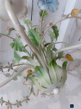 Load image into Gallery viewer, Charming Florentine Chandelier Enameled Metal Tole Flowers Italian Ceiling 80's