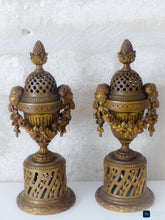 Load image into Gallery viewer, Gorgeous Antique PAIR French Cherub Cassolette Bronze - Early 19TH Louis XVI