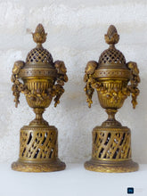 Load image into Gallery viewer, Gorgeous Antique PAIR French Cherub Cassolette Bronze - Early 19TH Louis XVI