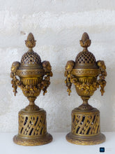 Load image into Gallery viewer, Gorgeous Antique PAIR French Cherub Cassolette Bronze - Early 19TH Louis XVI