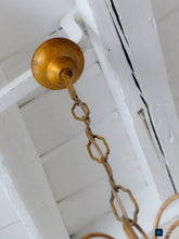 Load image into Gallery viewer, Antique Chandelier Aqua Blue Opaline Drops Cup Beads 1930 MURANO 3 lights RARE