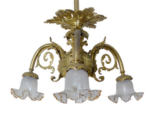 Load image into Gallery viewer, Gorgeous French 19th Century Gilt Bronze Flush Mount Light Chandelier Ceiling