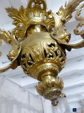 Load image into Gallery viewer, Gorgeous French 19th Century Gilt Bronze Flush Mount Light Chandelier Ceiling