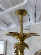 Load image into Gallery viewer, Gorgeous French 19th Century Gilt Bronze Flush Mount Light Chandelier Ceiling
