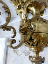 Load image into Gallery viewer, Gorgeous French 19th Century Gilt Bronze Flush Mount Light Chandelier Ceiling