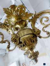 Load image into Gallery viewer, Gorgeous French 19th Century Gilt Bronze Flush Mount Light Chandelier Ceiling