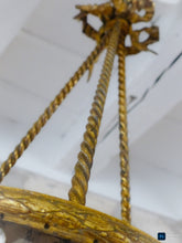 Load image into Gallery viewer, Gorgeous Antique French Basket Chandelier Ceiling Bronze Beads Prisms 1900 LXVI