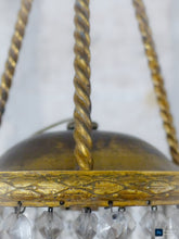 Load image into Gallery viewer, Gorgeous Antique French Basket Chandelier Ceiling Bronze Beads Prisms 1900 LXVI